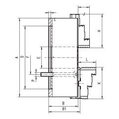 BISON - 3 Ayaklı Döküm Gövdeli Torna Aynası (DIN 6350)