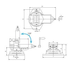 2 Açılı Makina Mengenesi