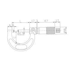 ASIMETO - MEKANİK DIŞ ÇAP MİKROMETRE