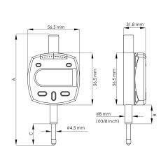 ASIMETO - KÜÇÜK ÇAP DİJİTAL KOMPARATÖR SAATİ