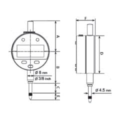 0-12.7mmx0.001 IP67 DİJİTAL KOMPARATÖR SAATİ