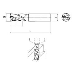 4 AĞIZ KISA PARMAK FREZE HSS